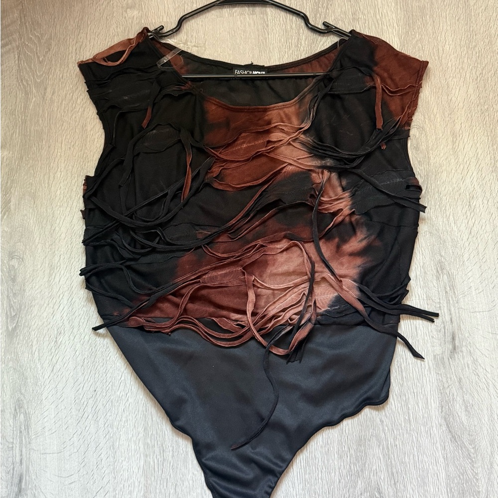 Fashion Nova Black and Brown Bodysuit